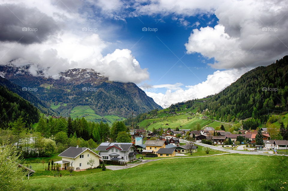 Scenics view of houses in village