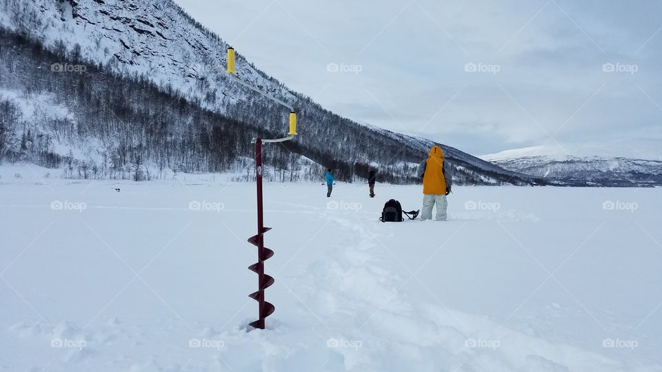 Ice fishing in Fjords