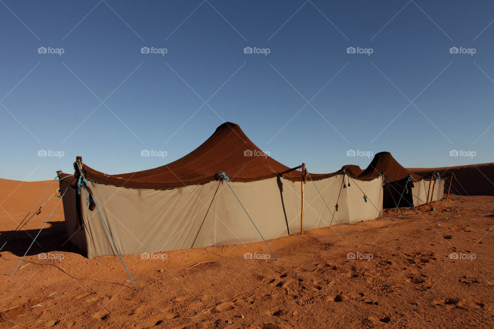 Berber tent in Moroccan Sahara desert