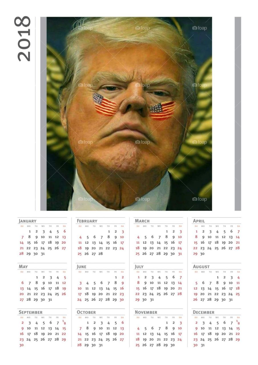 Bad face trumpft Kalender 2018