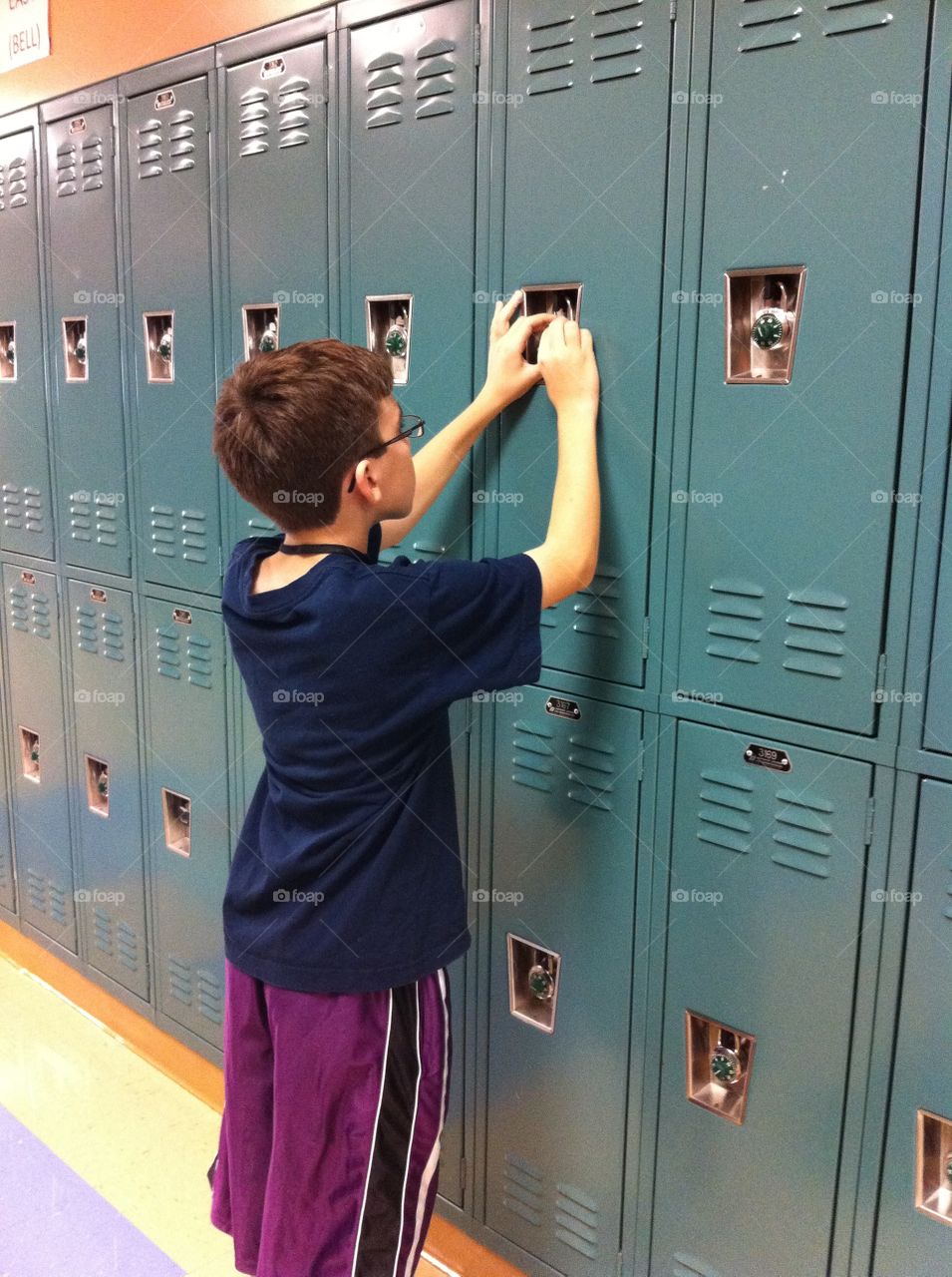 The challenge and determination of remembering your first Locker combination in middle school. 
