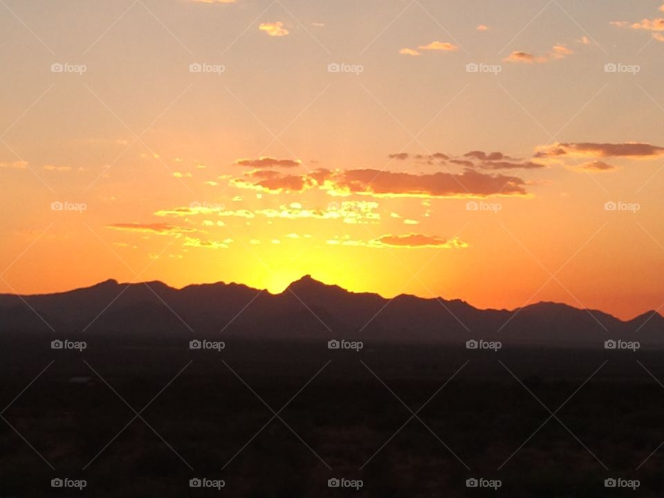 Sunset over Chiricahua Mountains, AZ