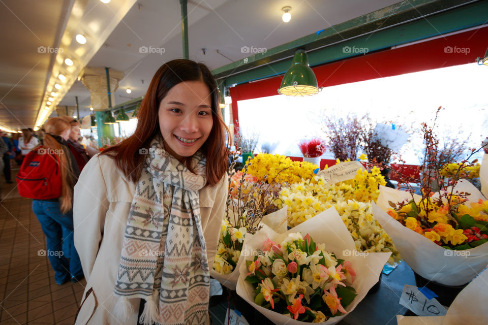 Girl with flowers 