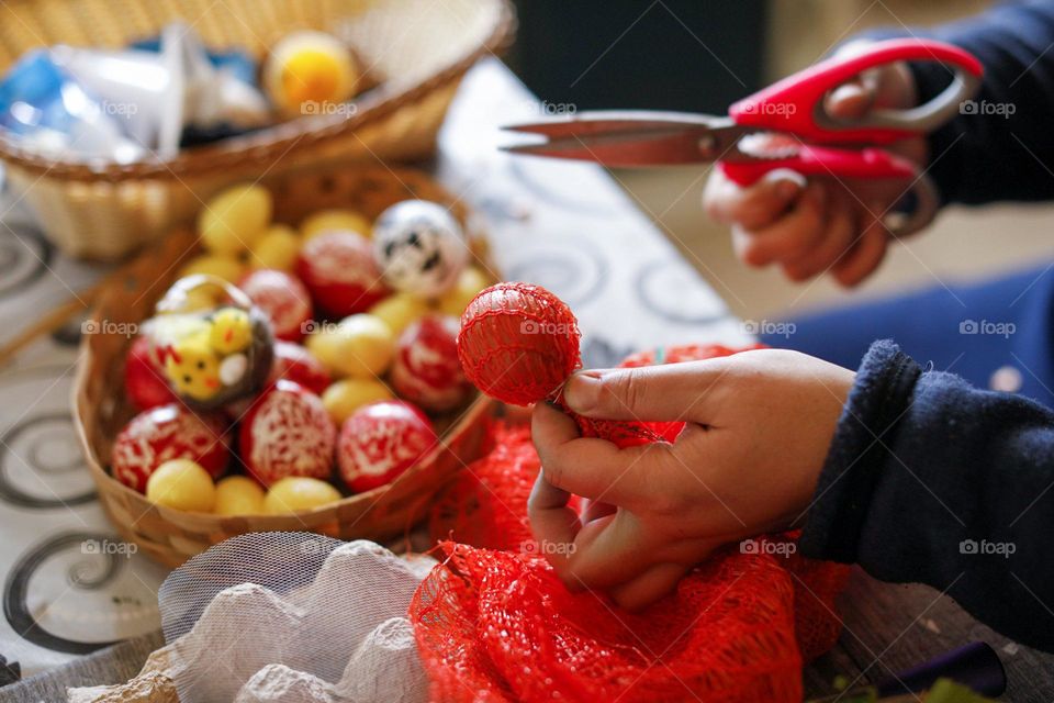 Painting Easter eggs