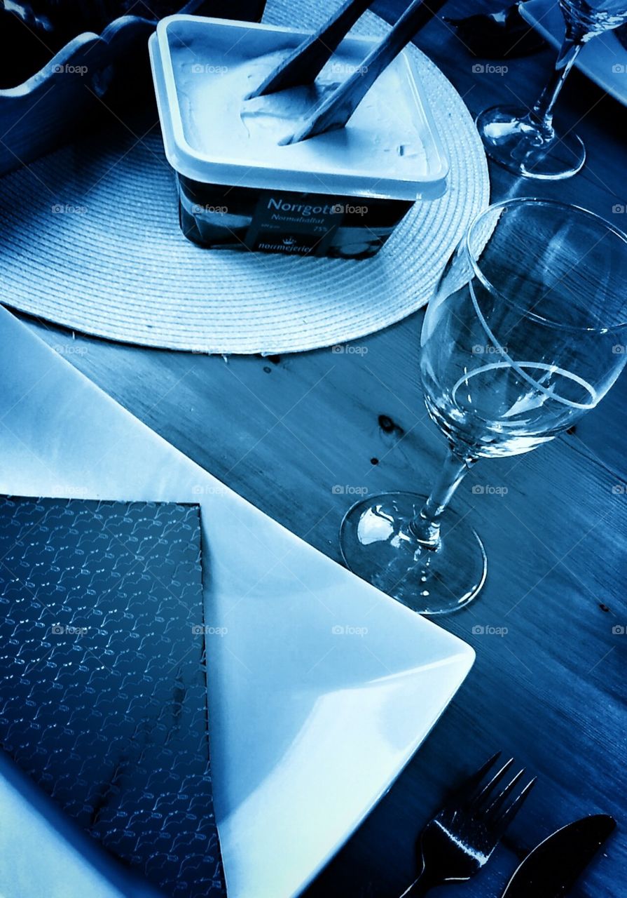 Dinner in blue