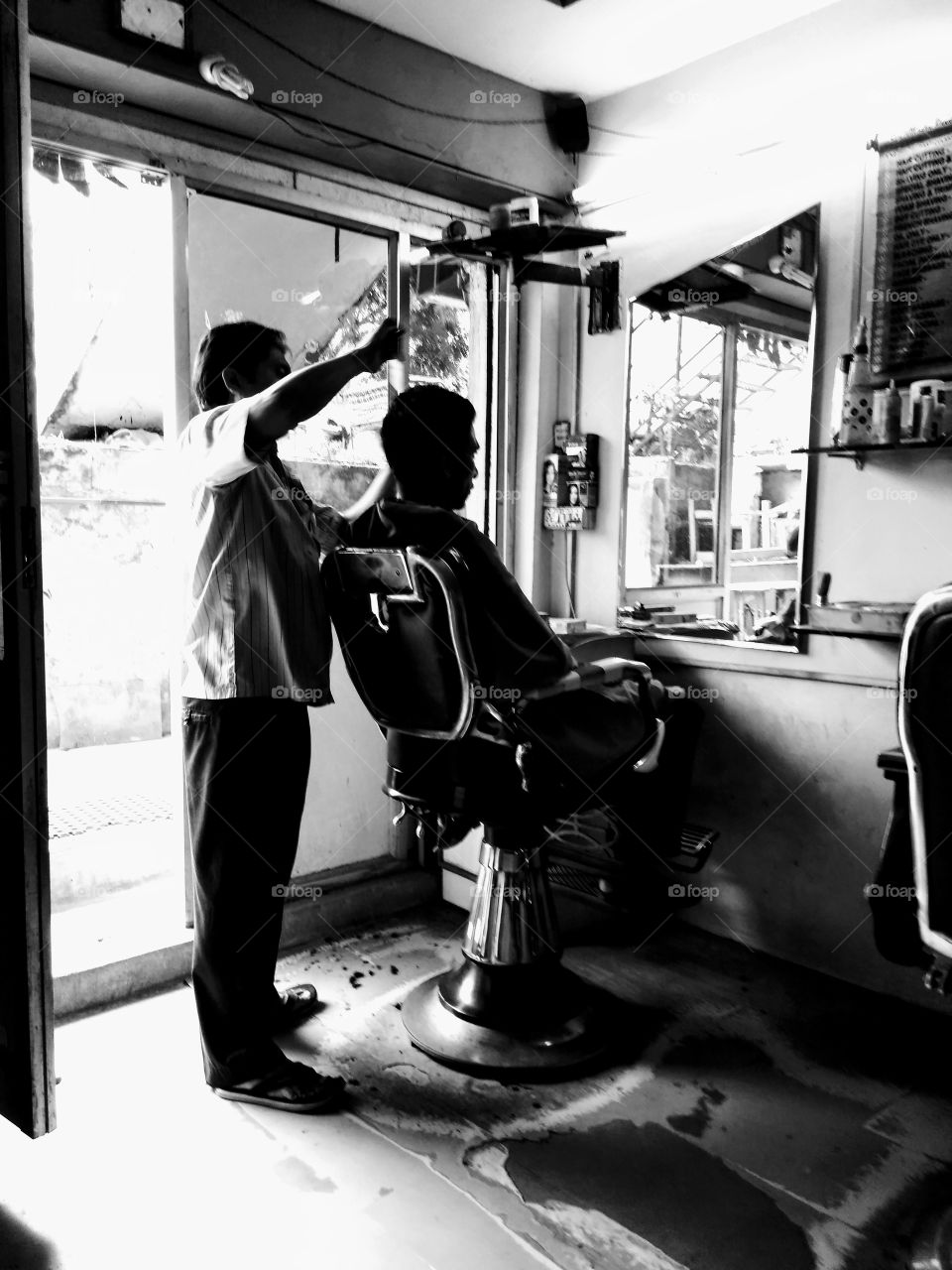 in a barber Shop