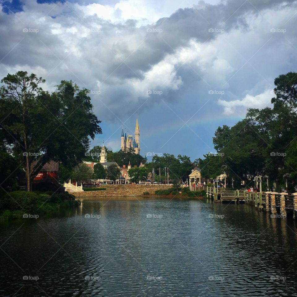 Rainbow over Cinderella’s Castle at Disney World