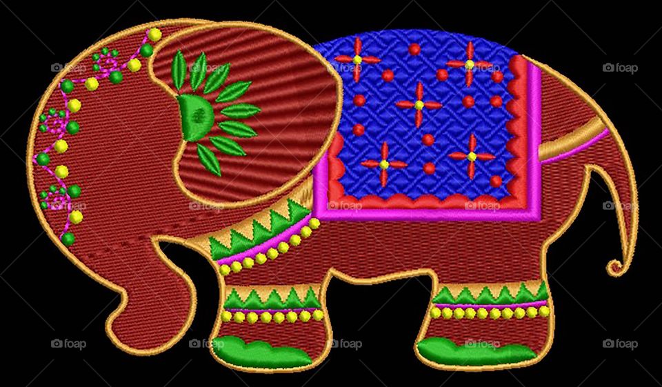 Elephant. computer Embroidery design