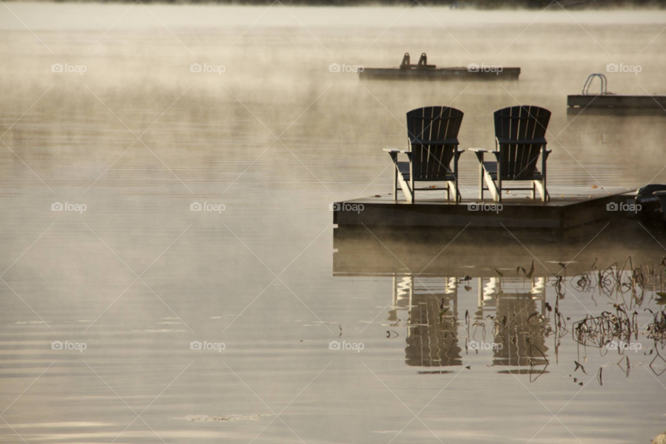 water lake mist dawn by christomck