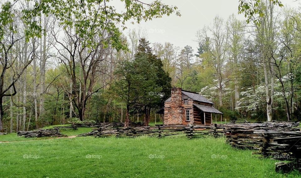 Historic John Oliver Cabin . Another view of the Historic John Oliver Cabin in Cades Cove Tennessee. 
