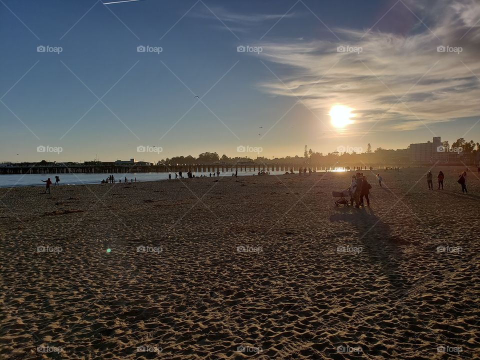 winter dusk at the beach