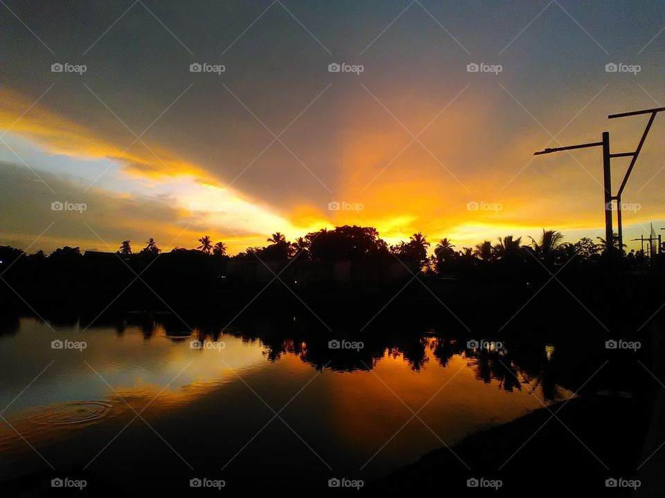 Nature gives you eye soothing colours. By the side of a lake #near a walking path