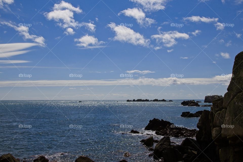 beach and rocks in brittany