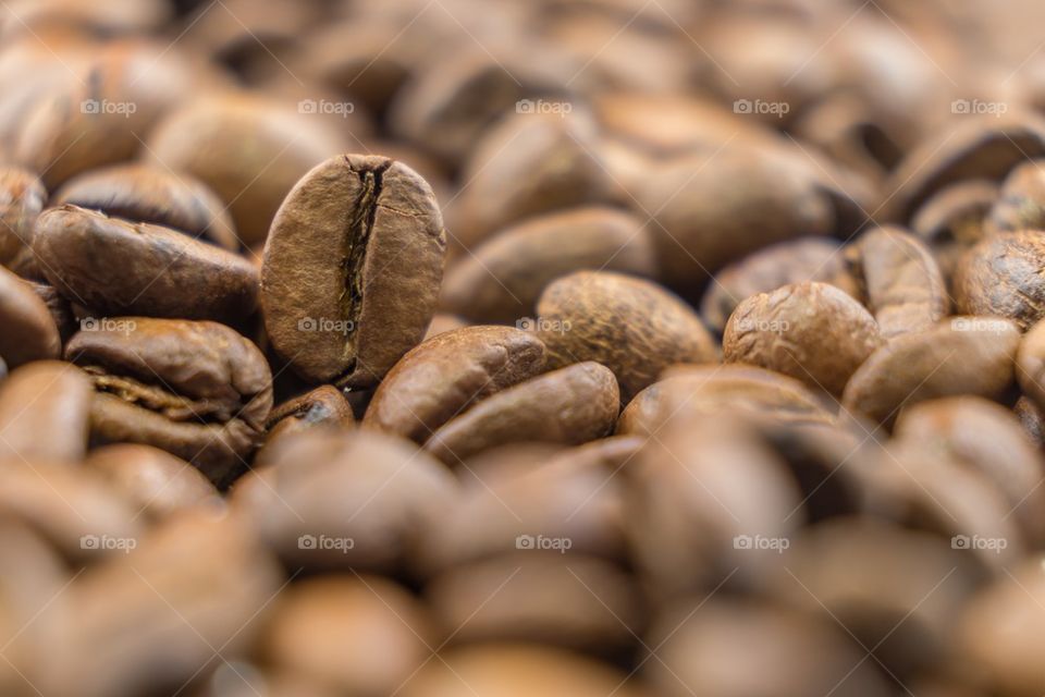 a coffeebean isolated from their coffeebeans like as background.