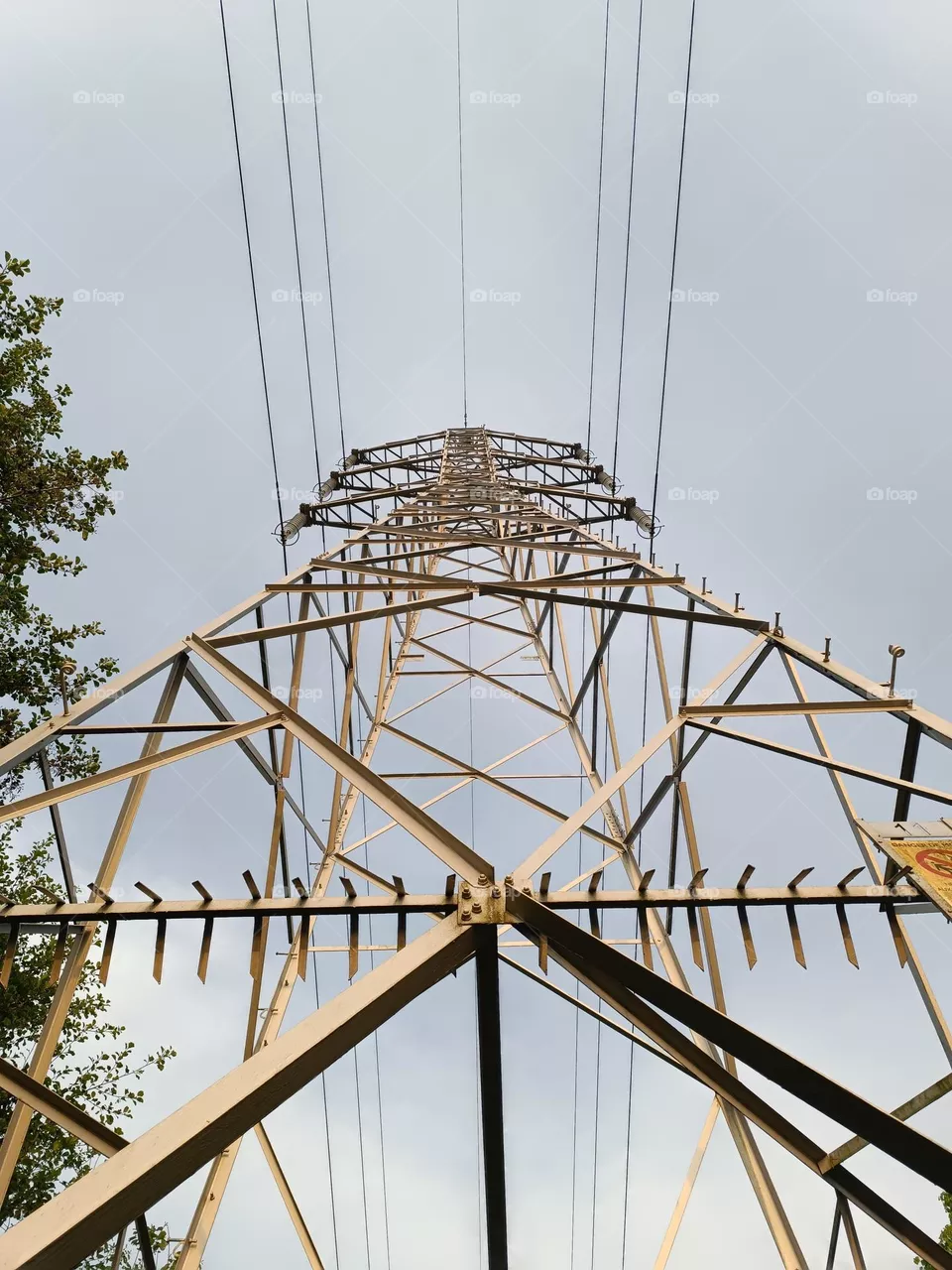 electric pillar seen from below