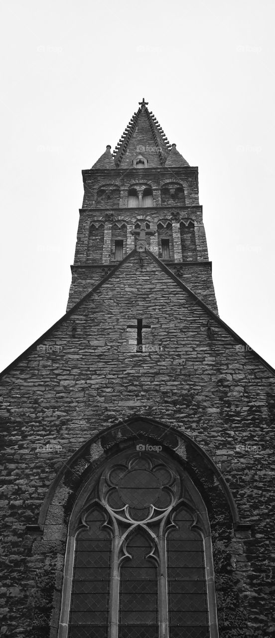 Black and white church in Gent, Belgium