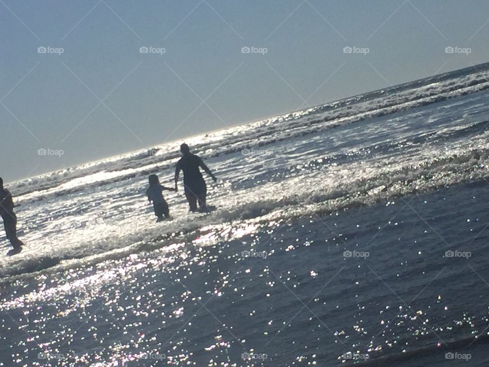 Mother and daughter at the beach