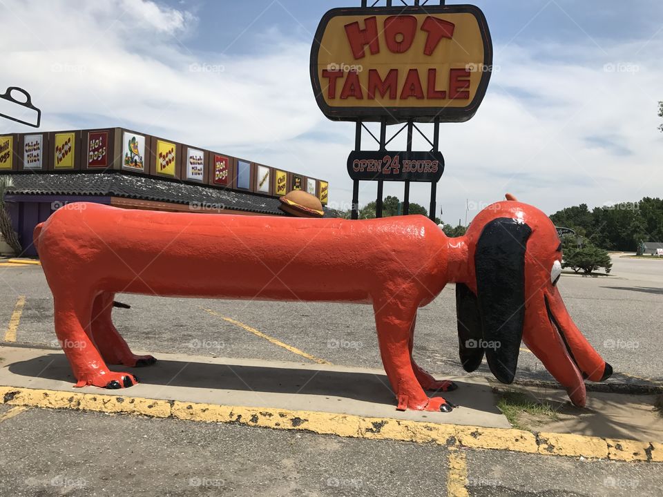Big Red Hot Dog Dachshund Dog Sculpture South of the Border South Carolina 