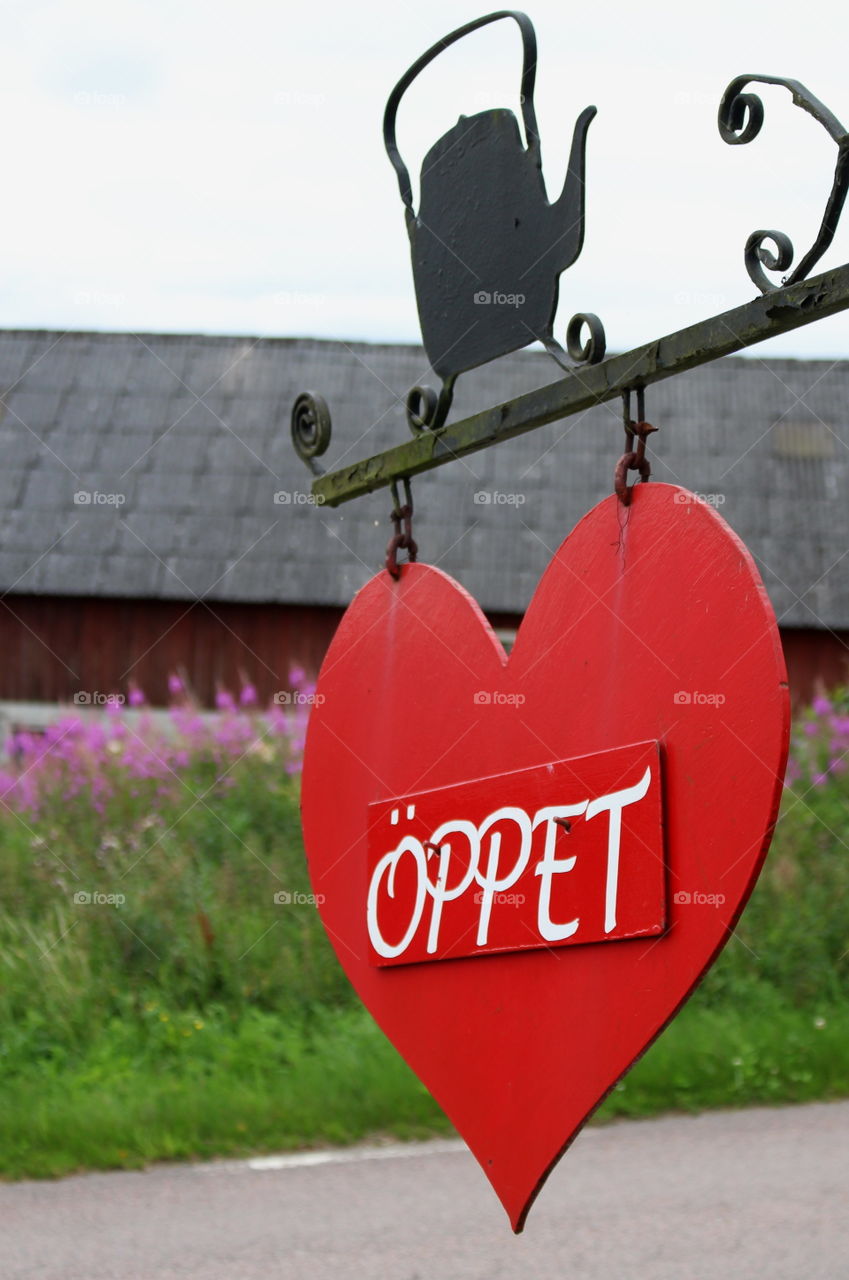 Open sign in Skåne, Sweden.