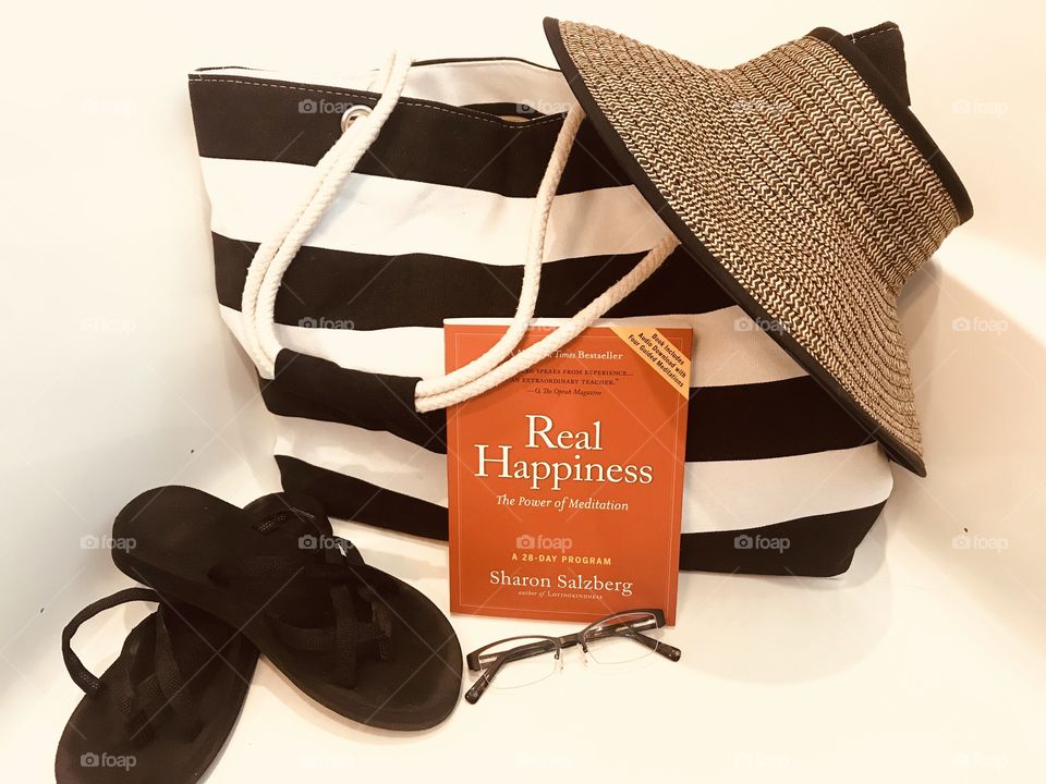 Let’s get ready to travel with best feel good read, sun hat, reading glasses, and favorite sandals for walking in sand! 