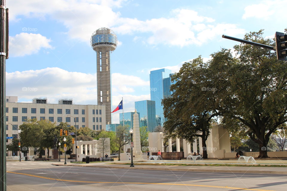 Reunion Tower. Dallas downtown, reunion tower