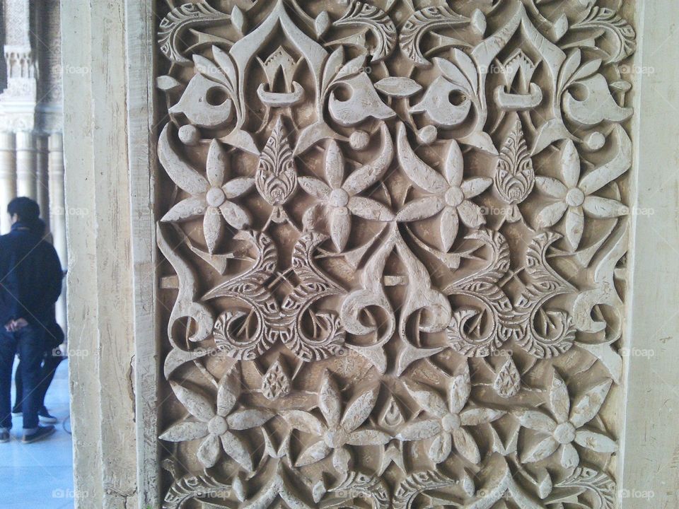 Detail of a wall in Alhambra, Nazaríes palace