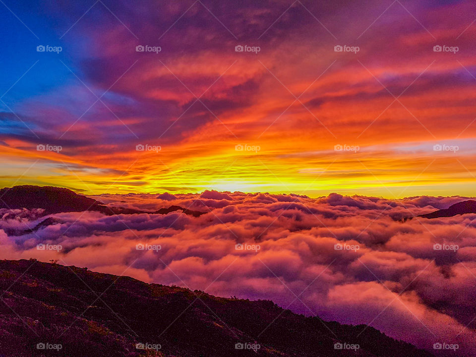 Beautiful Mountains cloud in the morning sunrise