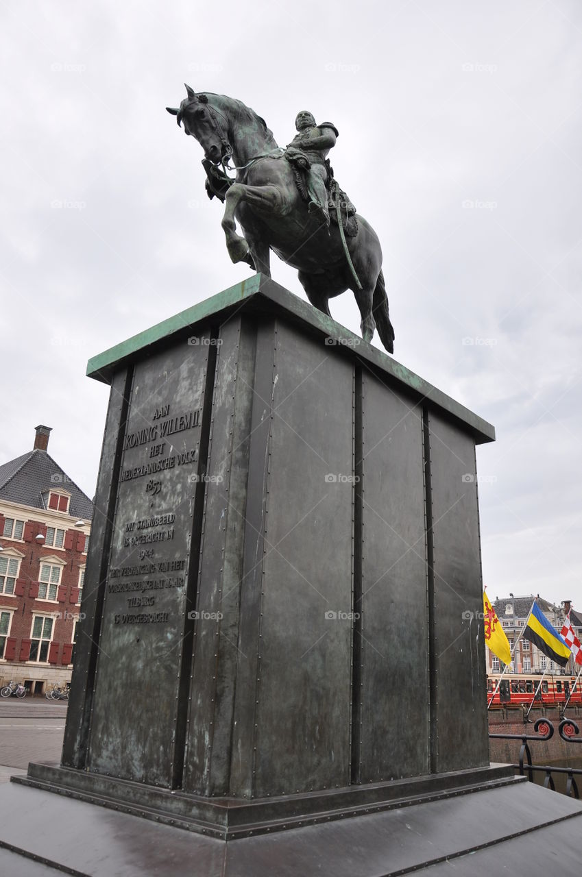 Equestrian statue of King William II (Koning Willem II) in The Hague, Netherlands