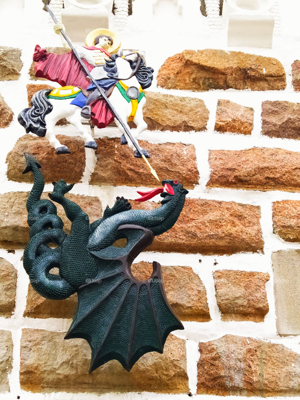 Saint George slaying the black snake.  Image on the coat of arms of Moscow