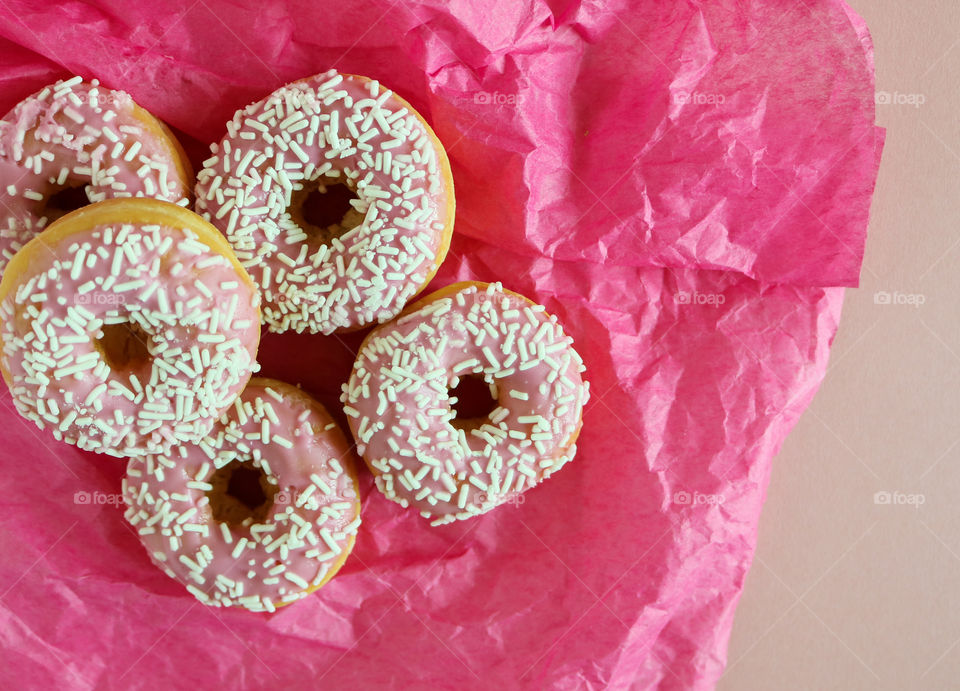 Pink Doughnuts with Sprinkles