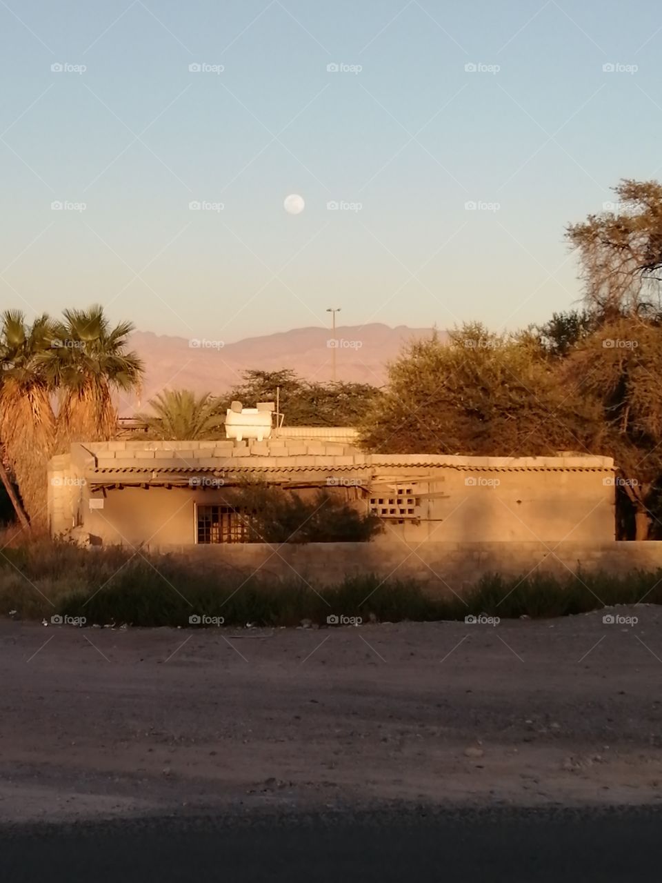 Moon above the mountain
