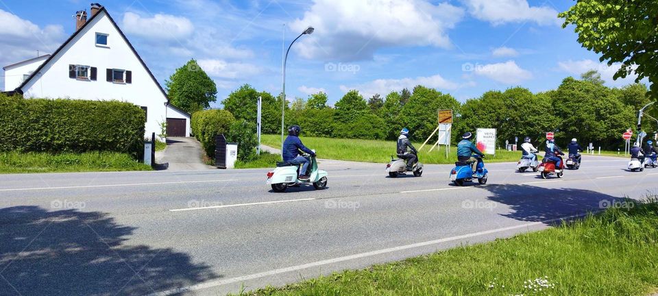 A motorcycle drag race is taking place on a street in rural “Bavaria”, Germany and the participants are quite spirited today. 2023. Hypnotic Productions