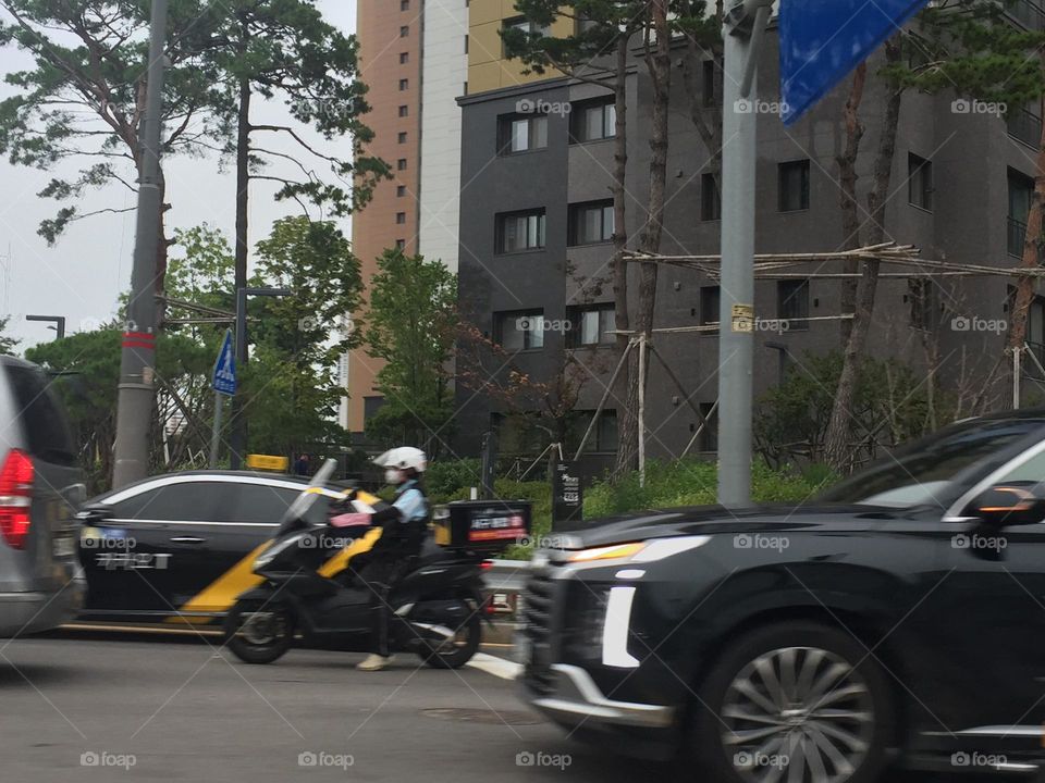 Shooting riding motorcycle 