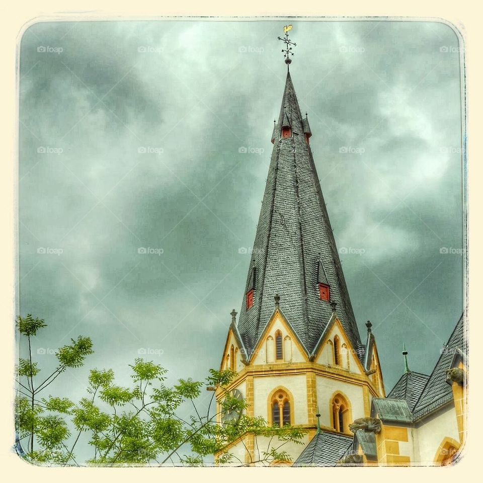 Storm Clouds create a Background for the Steeple in Ahrweiler