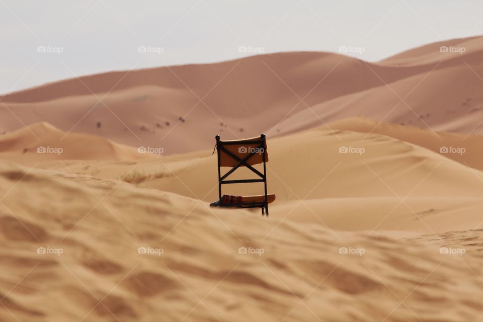 Lone chair in the Sahara 