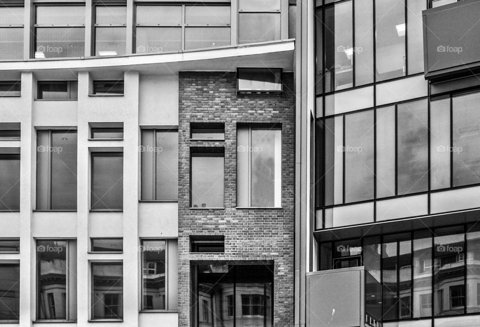 A view of modern offices buildings in an English Town