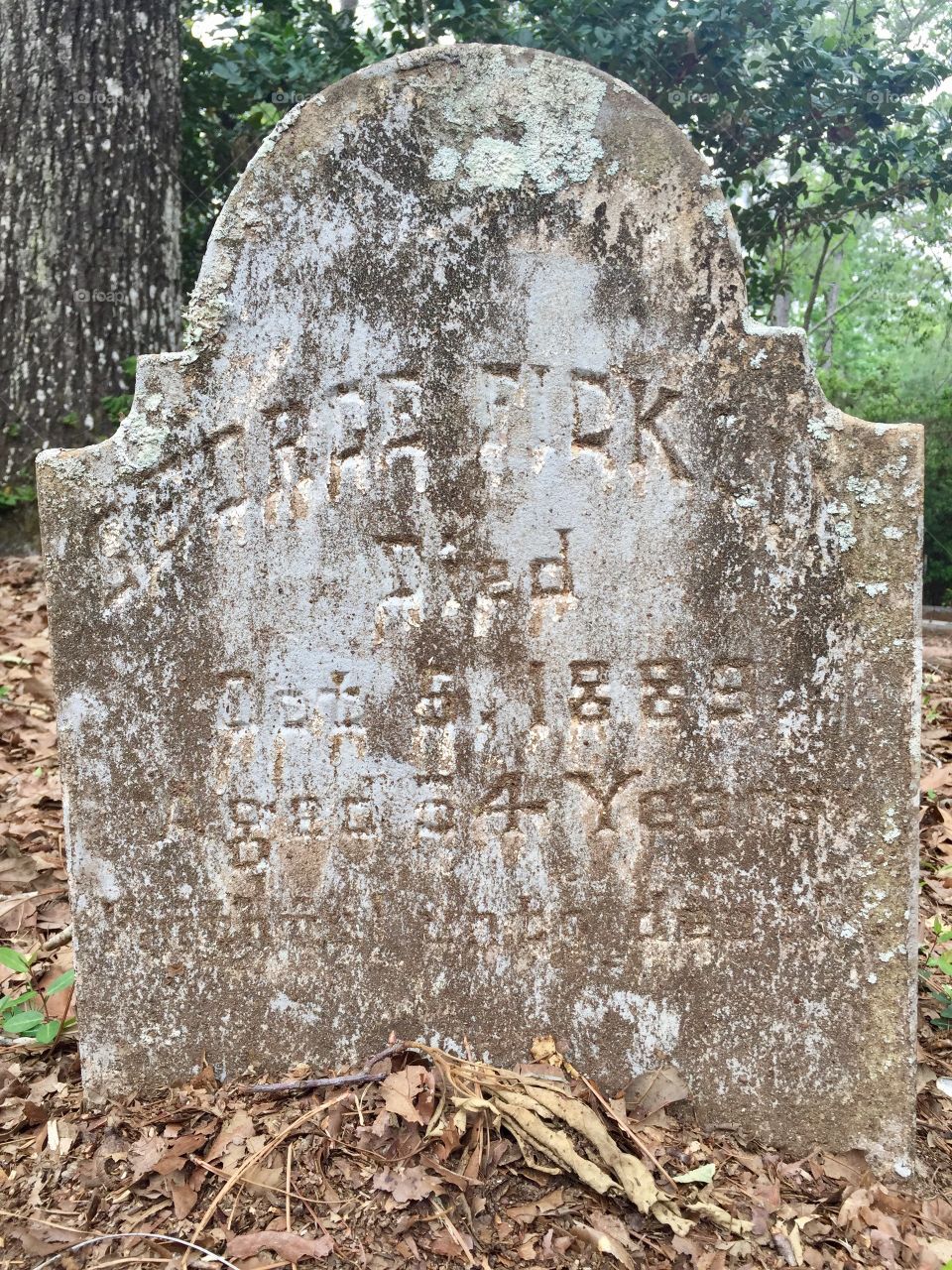Old tombstone in a cemetery 