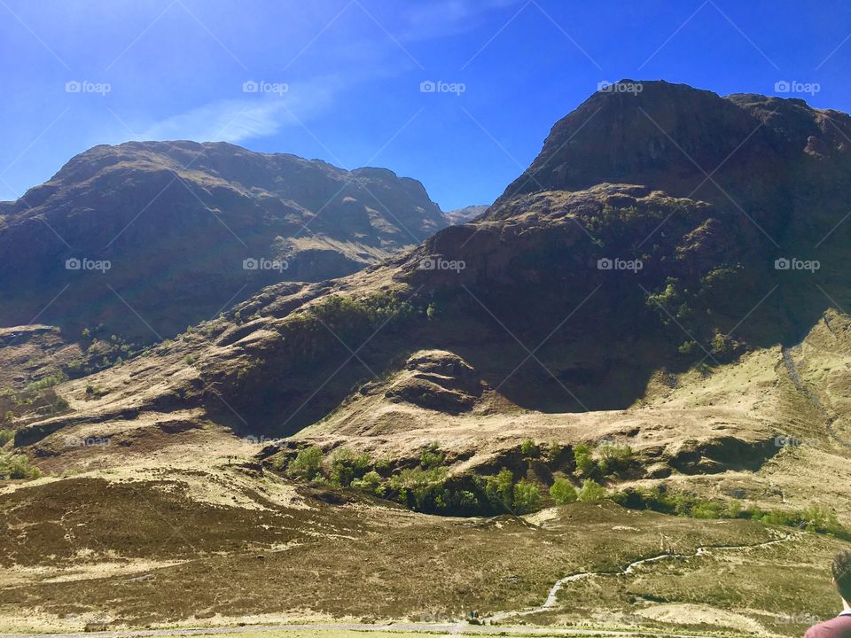 Glencoe mountains in the majestic Highlands of Scotland. 