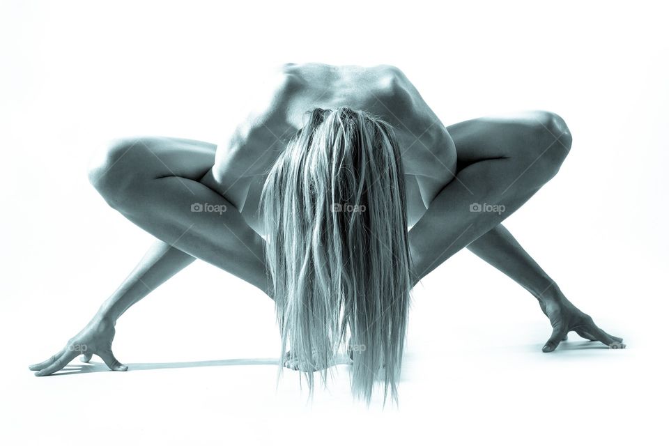 naked yoga pose