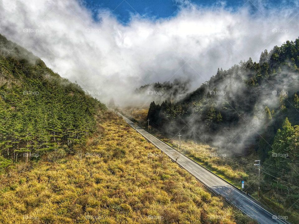 Beautiful mountain and sea of clouds scenery
