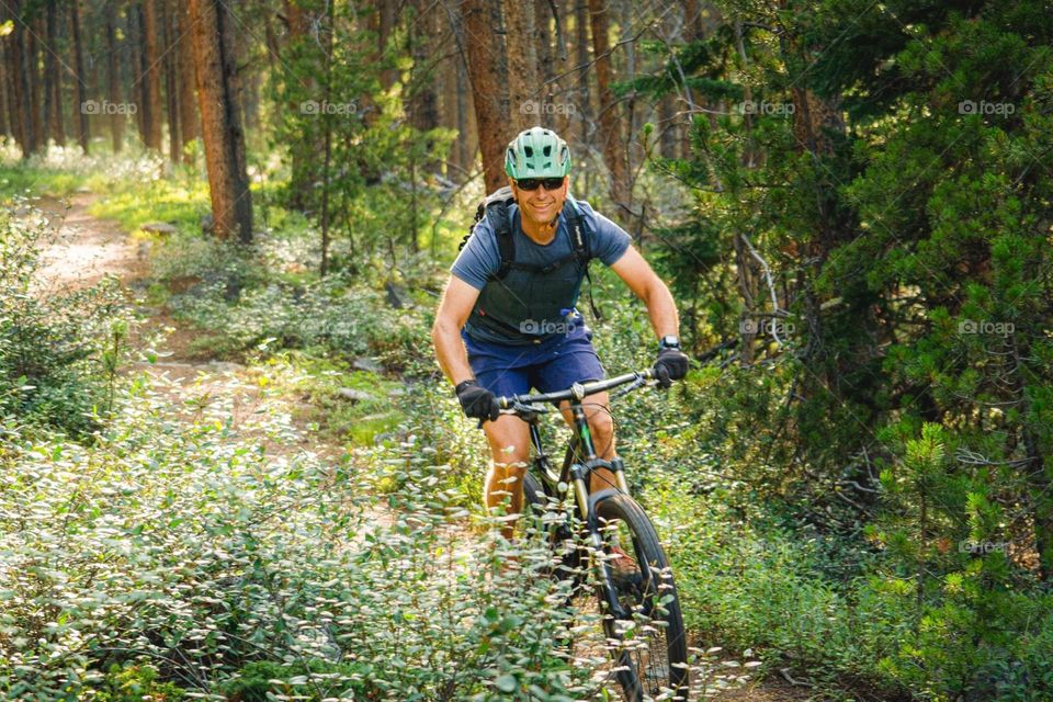 Cyclist in Woods