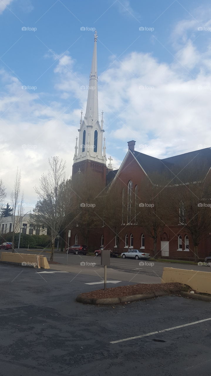 A little church in town.