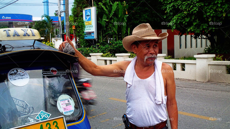 Toktok driver at chiang Mai downtown, Thailand