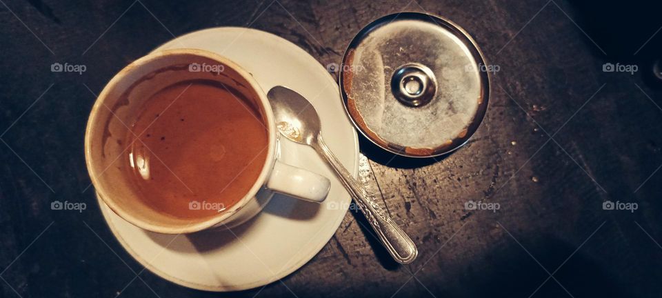Enjoy the evening by drinking a cup of hot coffee