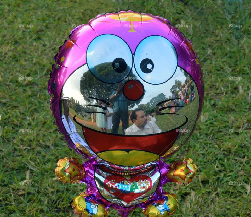 reflextion on doraemon. kid