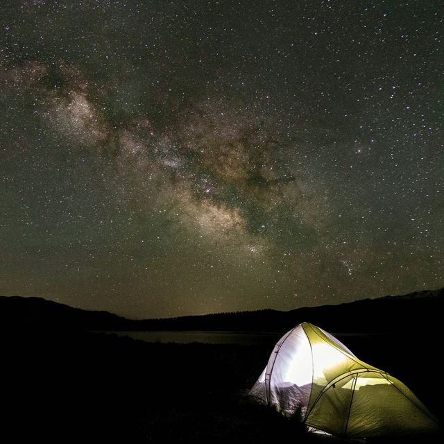 Illuminated galaxy at night