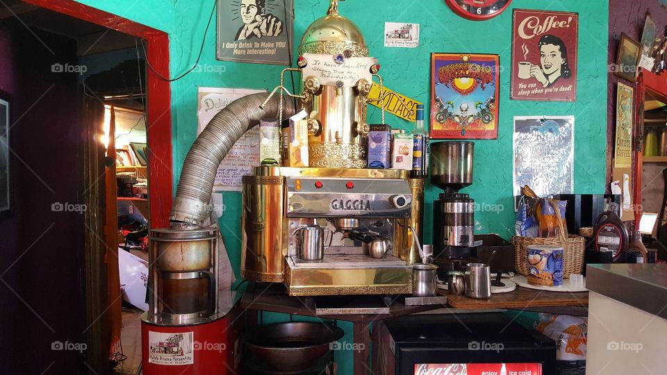 the espresso machine inside the most interesting coffee shop I know