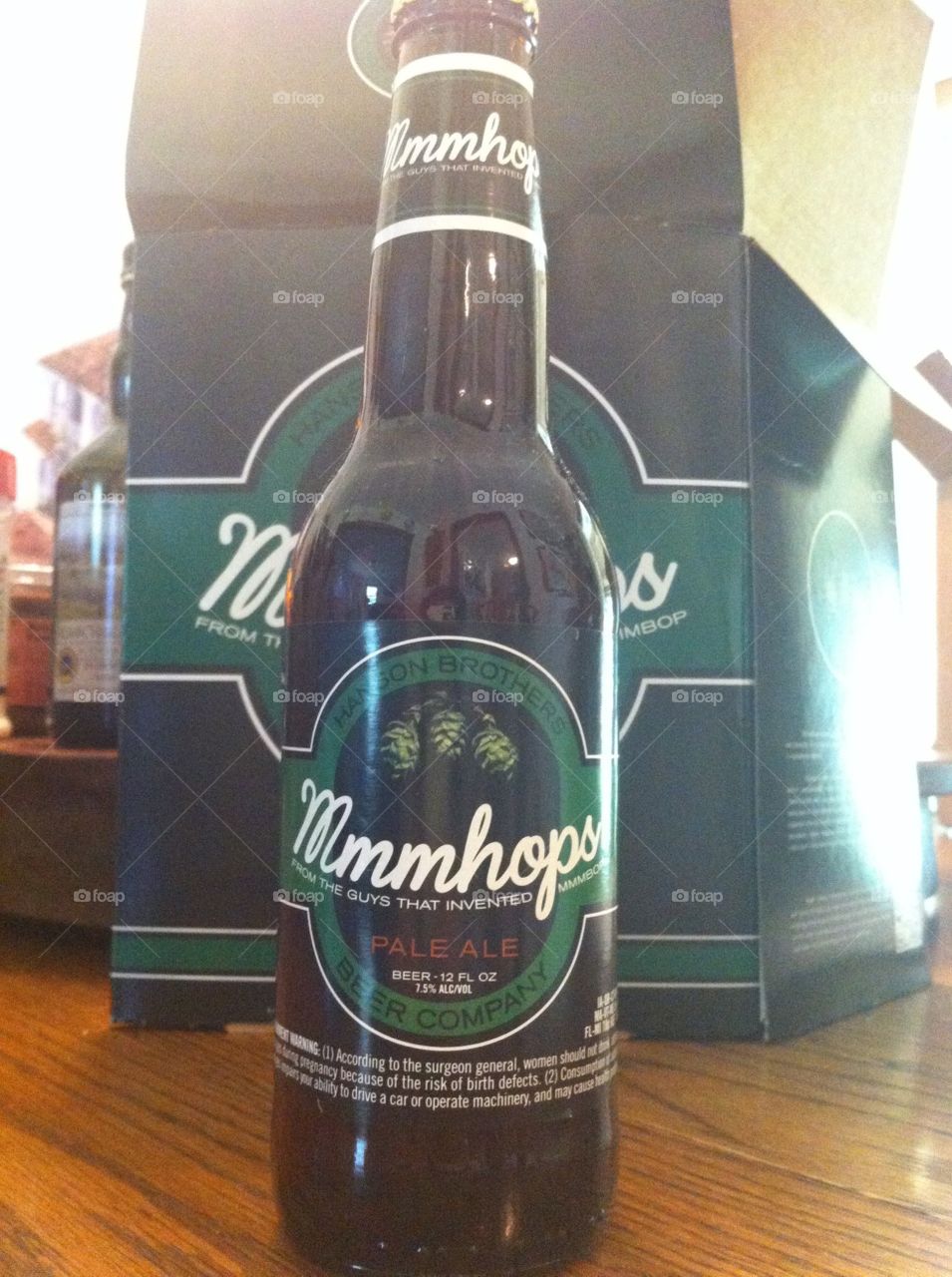 Hanson's Mmmhops Beer. Hanson's Mmmhops beer is very good. Hoppy, of course.