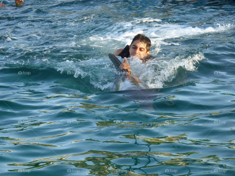 Taking a ride on the dolphin