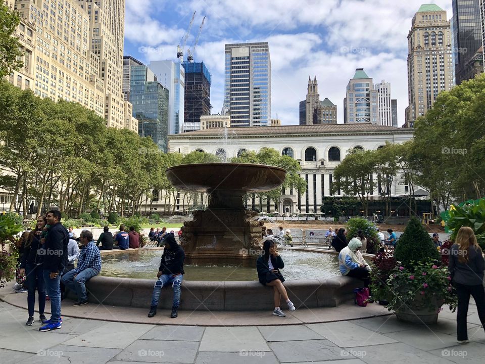 Bryant Park fountain